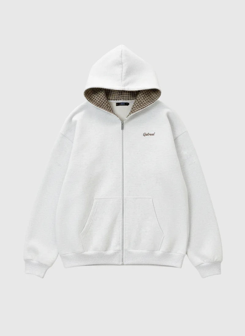 LINED UP CHECK HOOD ZIP